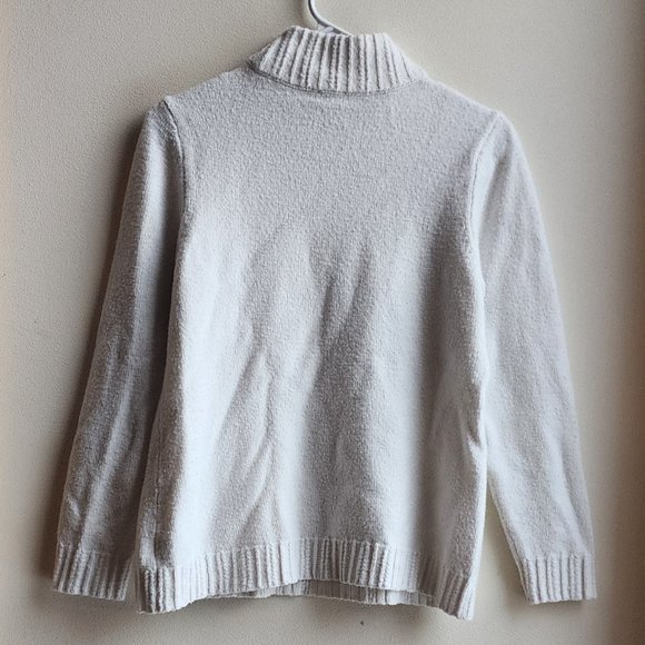 Talbots White Ribbed Turtleneck Sweater Size Large - Picture 13 of 14